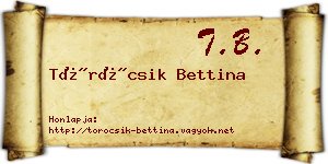Töröcsik Bettina névjegykártya