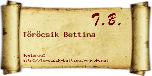 Töröcsik Bettina névjegykártya